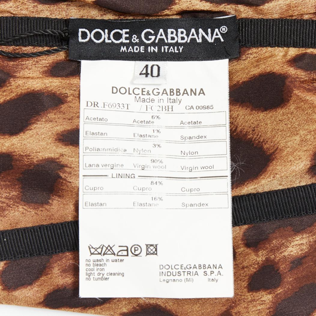DOLCE GABBANA Abito vintage in lana vergine misto tweed a spina di pesce IT40 S in vendita 3