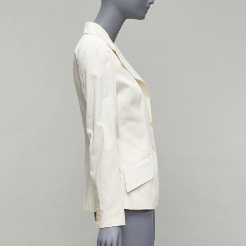 DOLCE GABBANA Vintage ivory cotton blend wide collar blazer IT42 M In Fair Condition For Sale In Hong Kong, NT