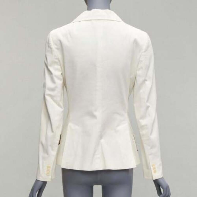De las mujeres DOLCE GABBANA Blazer vintage de cuello ancho en mezcla de algodón marfil IT42 M en venta