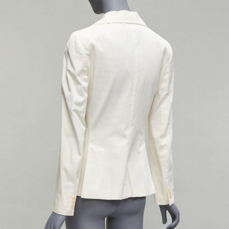 DOLCE GABBANA Vintage ivory cotton blend wide collar blazer IT42 M For Sale 1