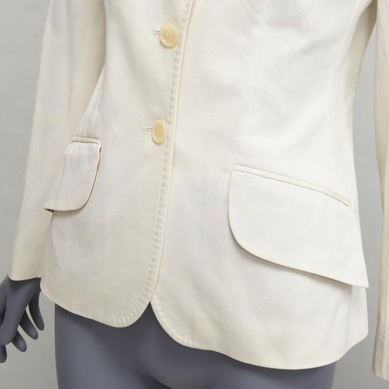 DOLCE GABBANA Vintage ivory cotton blend wide collar blazer IT42 M For Sale 3