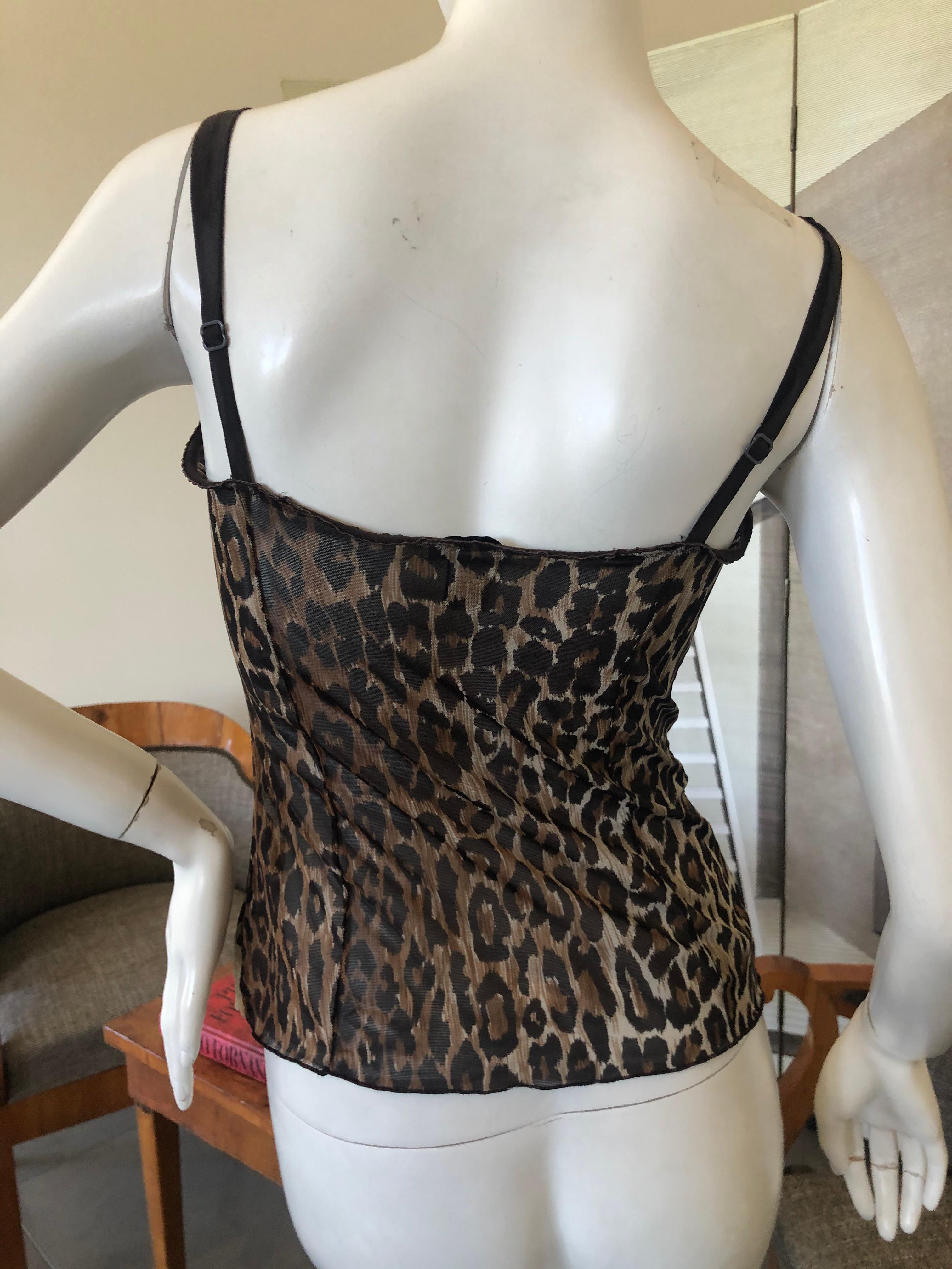 Negligee Dolce & Gabbana Vintage con encaje y estampado de leopardo en venta 1