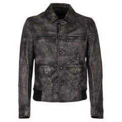 Dolce & Gabbana - Vintage Leather Jacket with Pockets Black 48 M