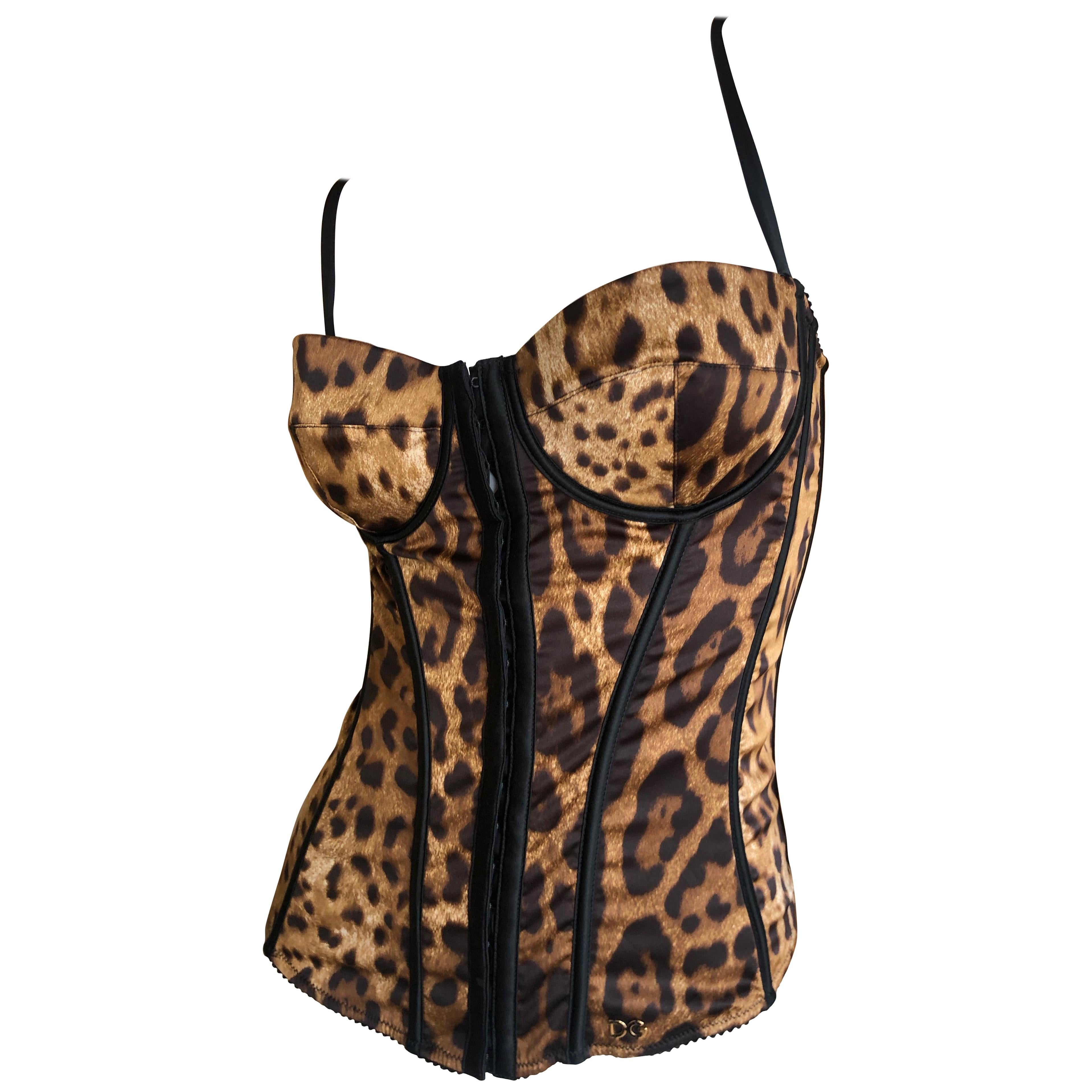 Dolce and Gabbana - Haut corset imprimé léopard vintage En vente sur  1stDibs | corset leopard