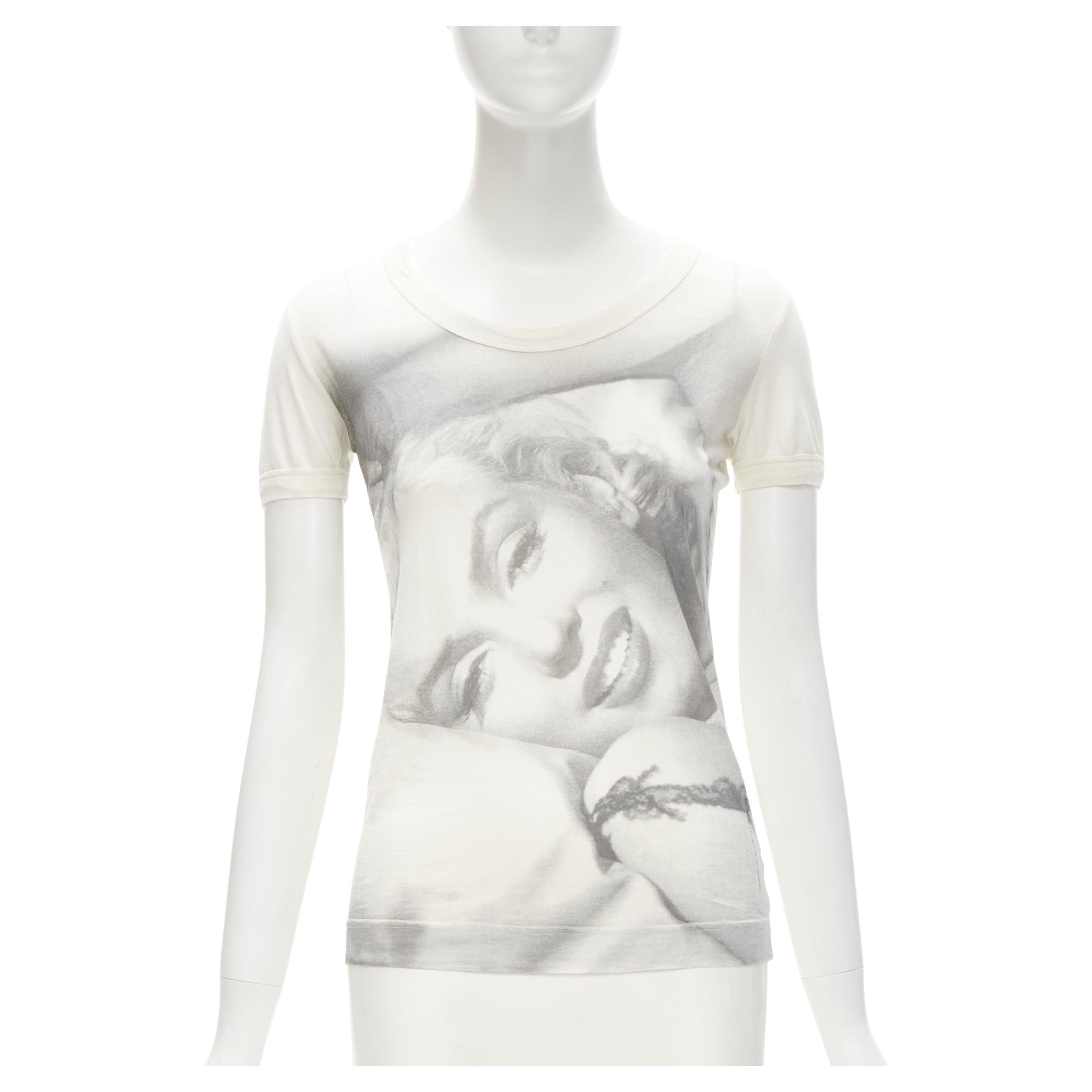 DOLCE GABBANA Vintage Marilyn Monroe Y2K photo print cotton tshirt IT36 XS