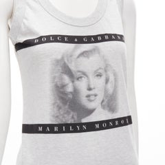 DOLCE GABBANA Vintage Marilyn Monroe Y2K print grey tank top IT38 XS