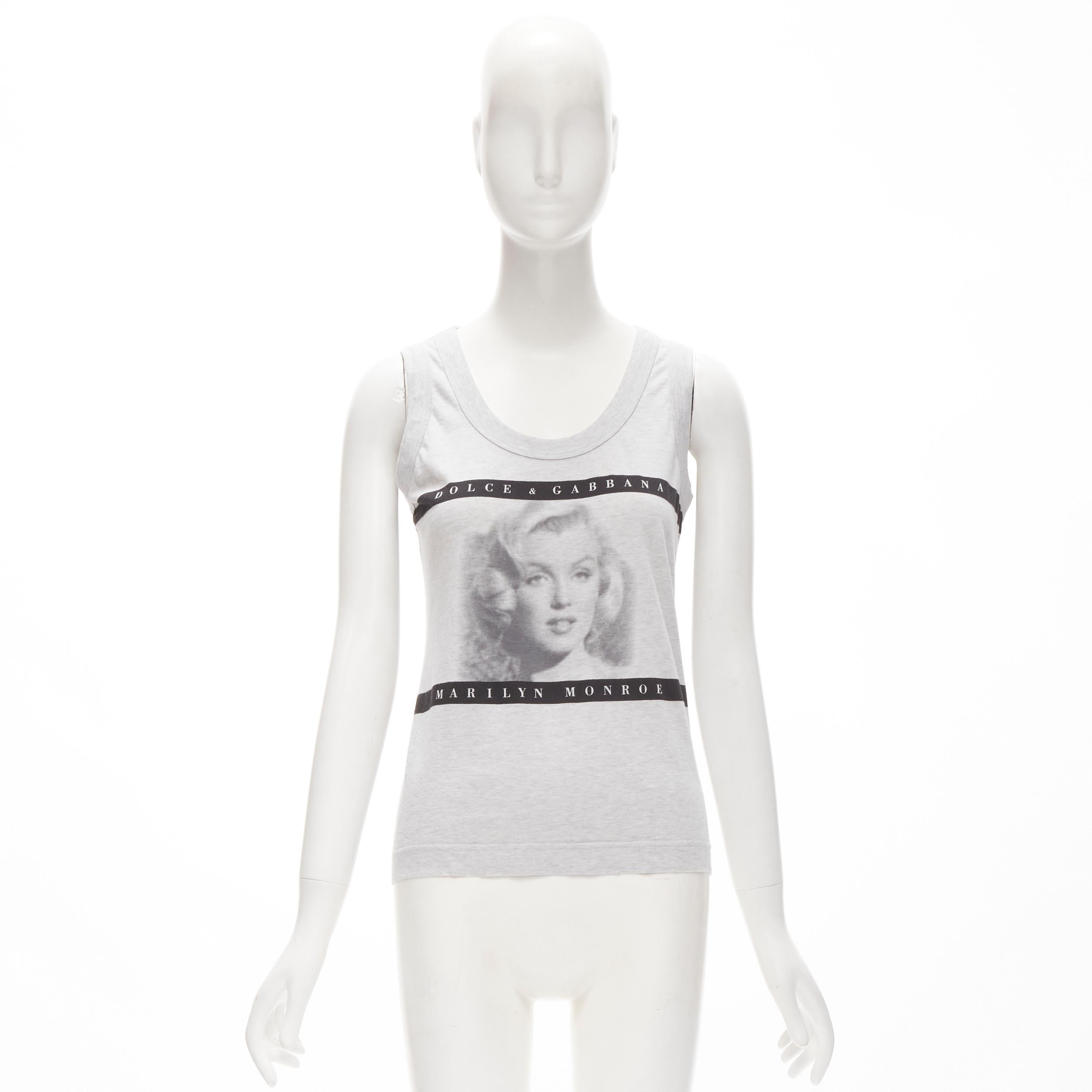 DOLCE GABBANA Vintage Marilyn Monroe Y2K print grey tank top IT38 XS 4