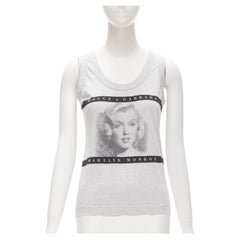 DOLCE GABBANA Vintage Marilyn Monroe Y2K print grey tank top IT38 XS