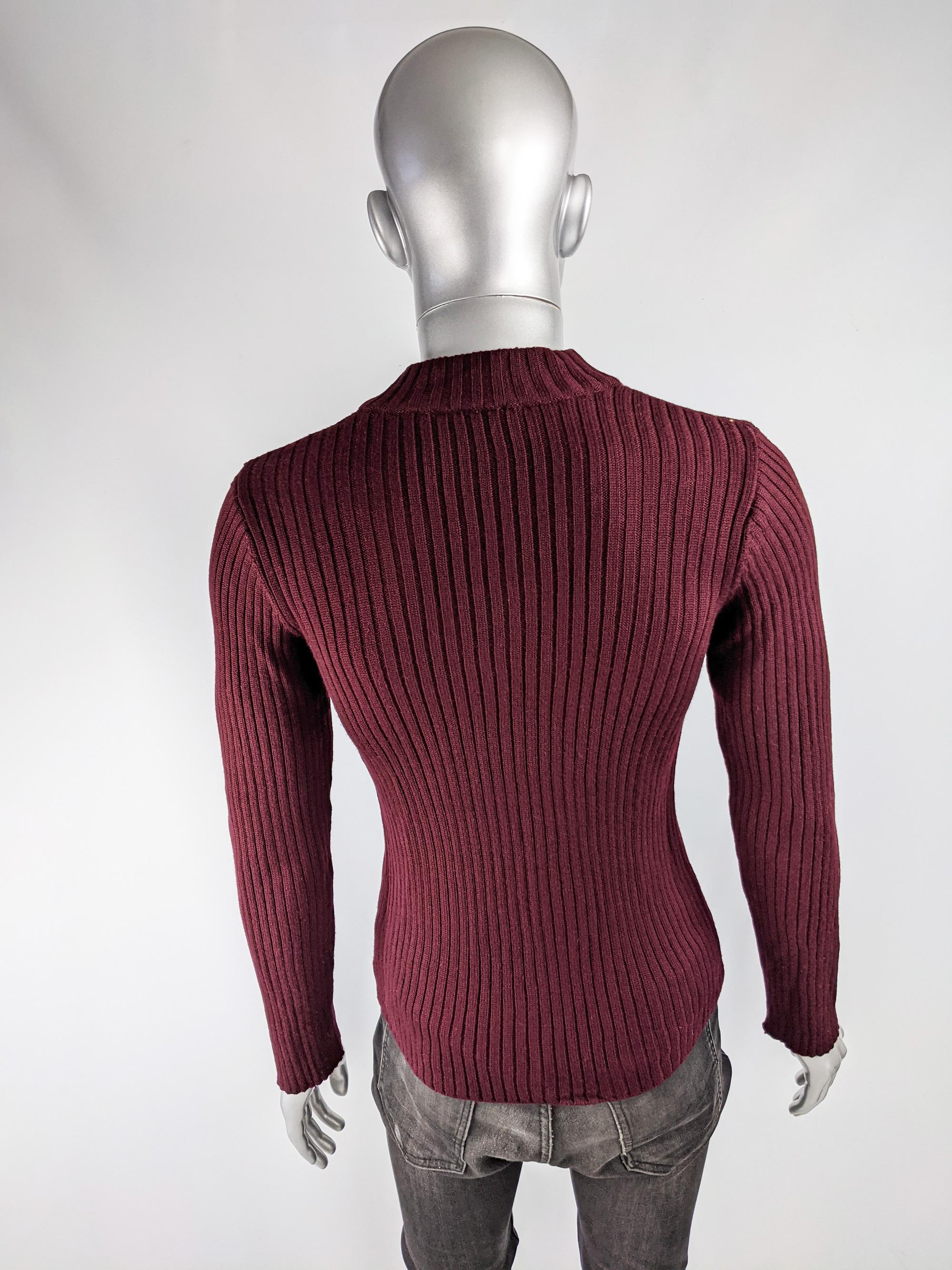 Men's Dolce & Gabbana Vintage Mens Wine Red Sweater, 1990s
