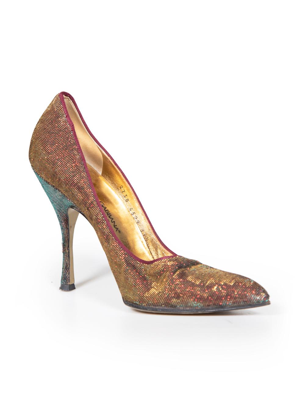 CONDITION is Very good. Minimal wear to shoes is evident. Minimal wear to both shoe toes and the left shoe heel with plucks and abrasions to the mesh on this used Dolce & Gabbana designer resale item.
 
 
 
 Details
 
 
 Vintage
 
 Multicolour