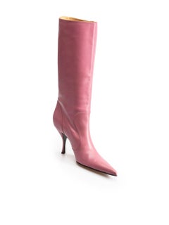 Dolce & Gabbana Vintage Pink Buckle Mid Calf Boots Size IT 40