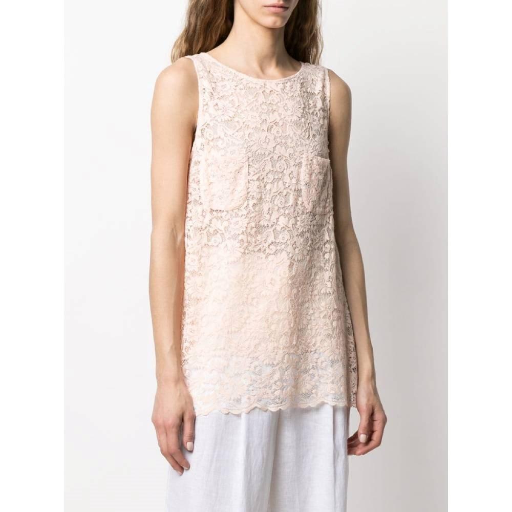 Dolce & Gabbana Vintage pink lace sleeveless 90s top In Excellent Condition In Lugo (RA), IT