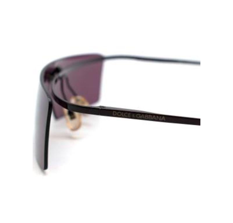 Women's or Men's Dolce & Gabbana Vintage Pink Lens Shield Sunglasses For Sale