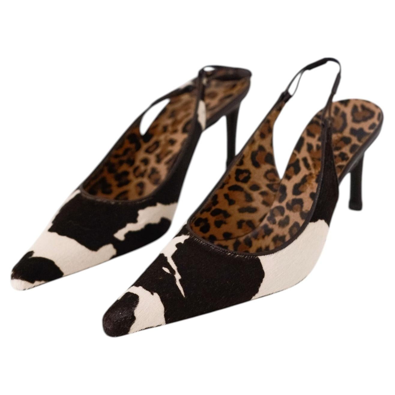 Dolce & Gabbana Vintage Pony Hair Heels Sz 37 For Sale