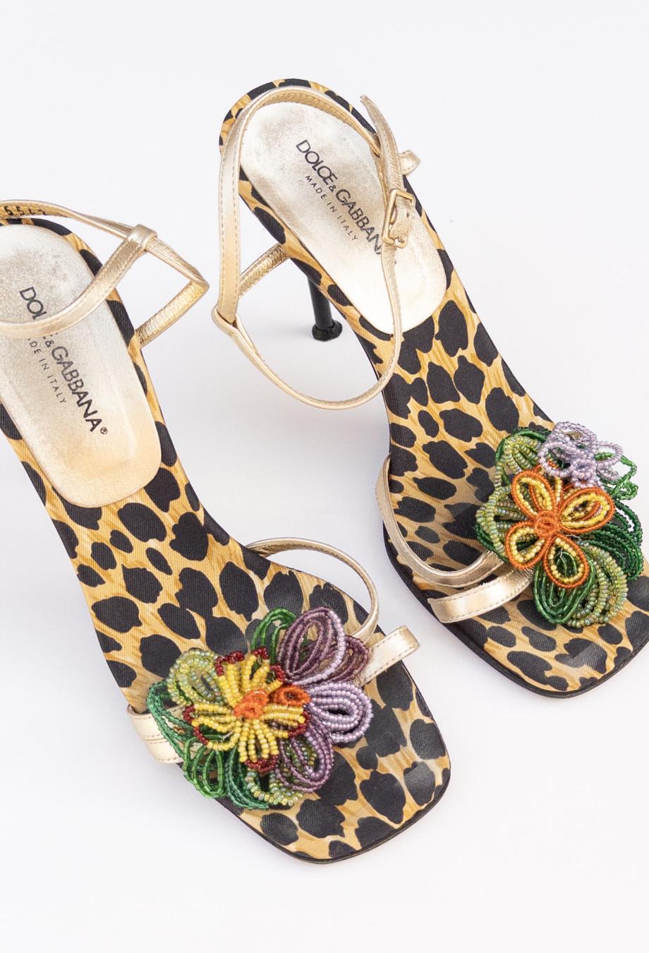 Femenino o masculino Dolce & Gabbana Vintage RAROS tacones florales con cuentas Sz 37 en venta