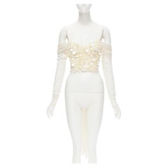 DOLCE GABBANA Vintage Seltene schulterfreie, seltene Muschelverzierung Bustier-Top IT42 M