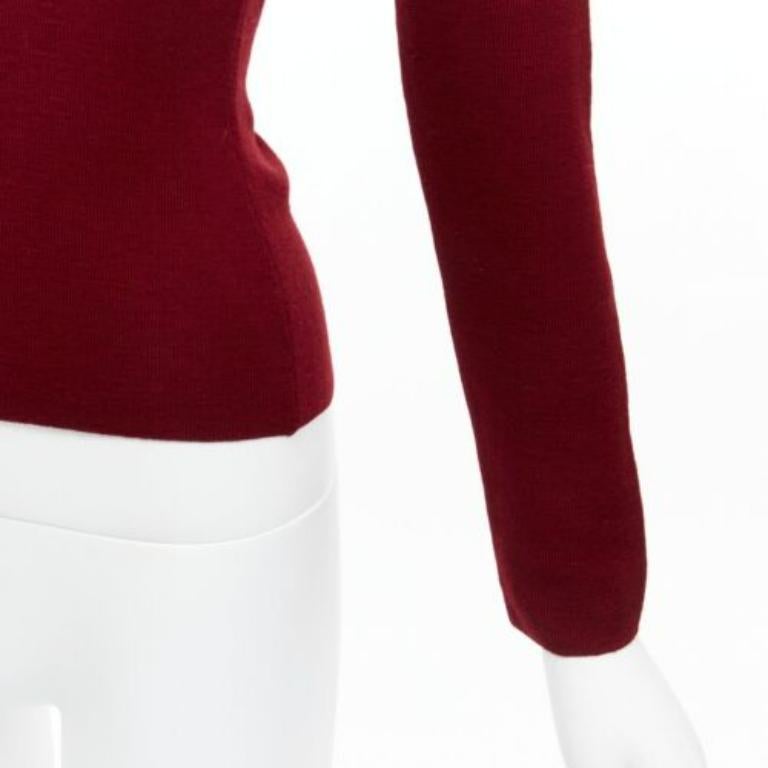 DOLCE GABBANA Vintage red 100% virgin wool V neck long sleeve sweater IT42 M For Sale 2