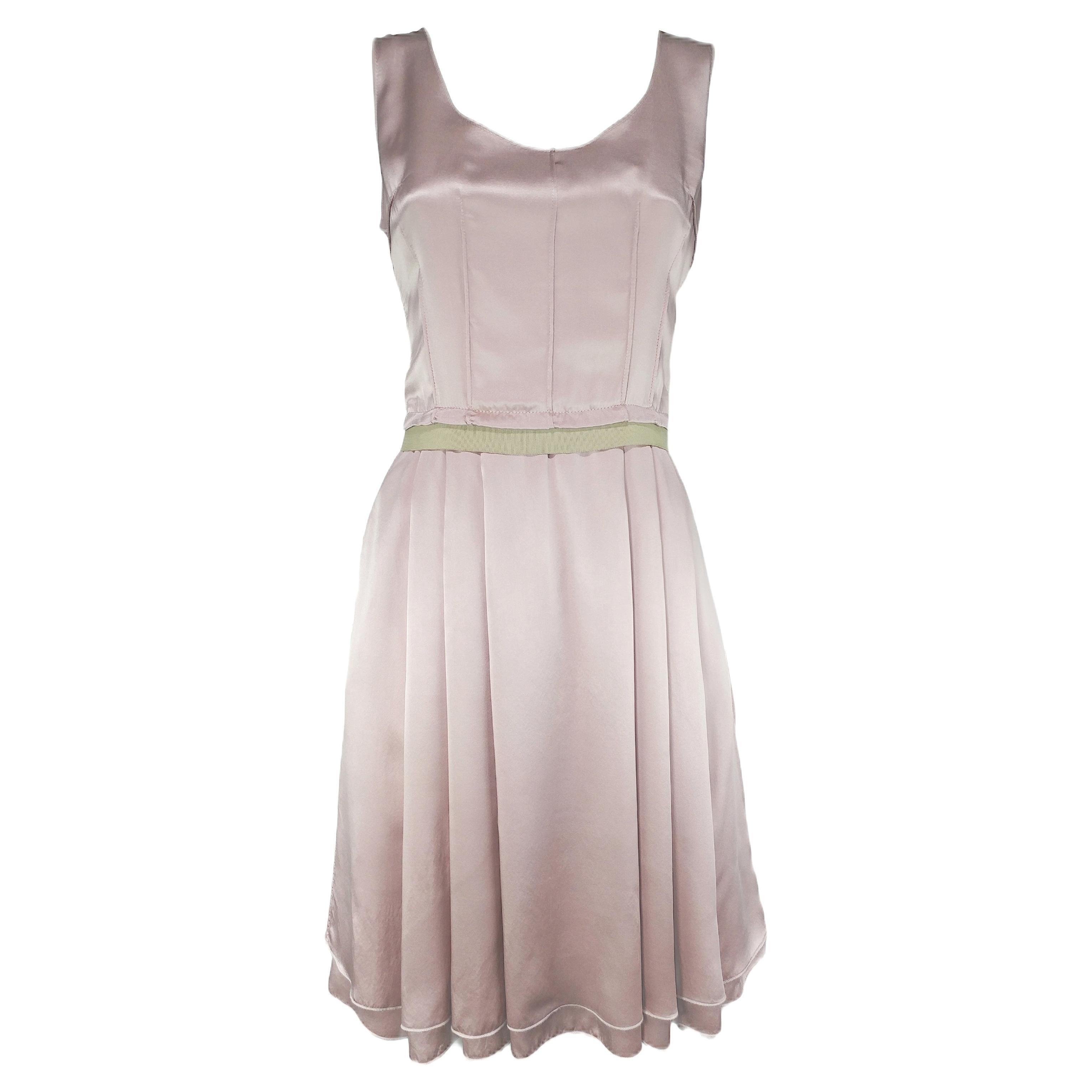 DOLCE and GABBANA - Vintage Rose Pink Silk Satin Sleveless Dress | Size ...