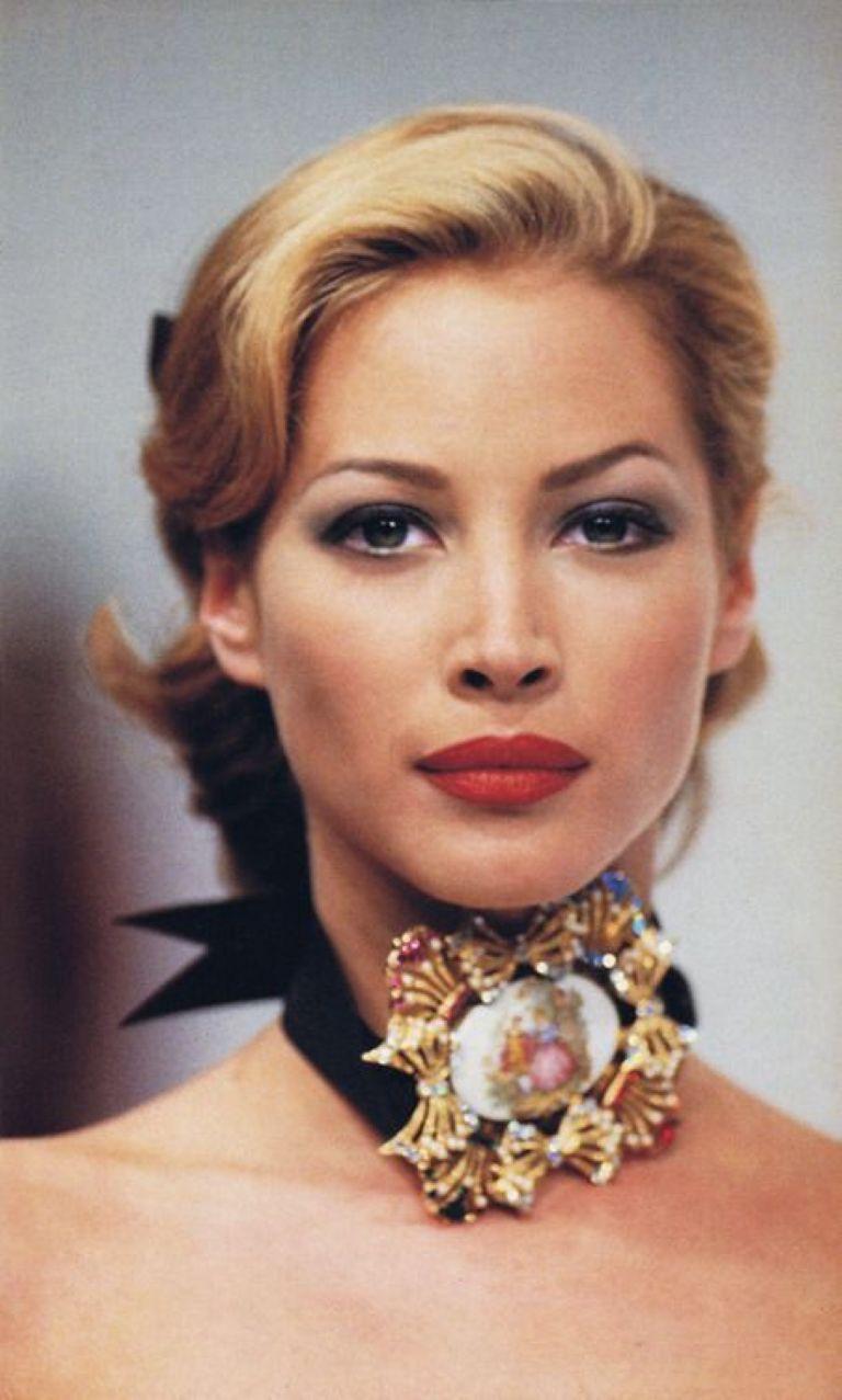 DOLCE & GABBANA Vintage Scene of Gallantry Print Choker Necklace, 1992 5