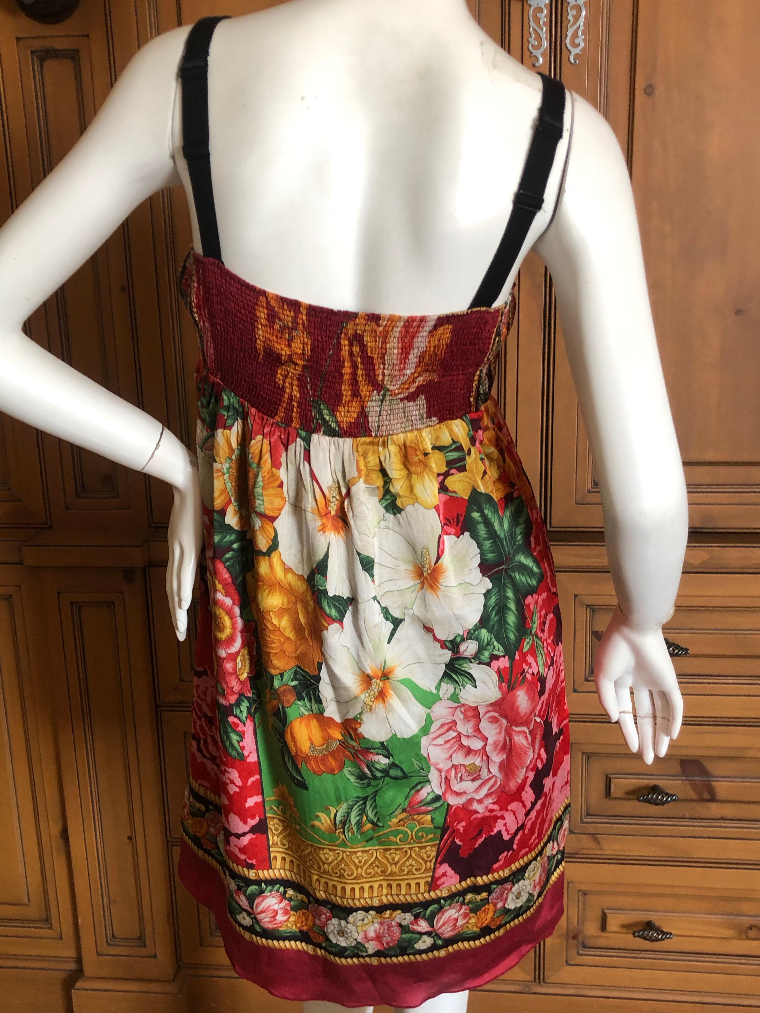 Dolce & Gabbana Vintage Silk Floral Babydoll Dress  For Sale 4
