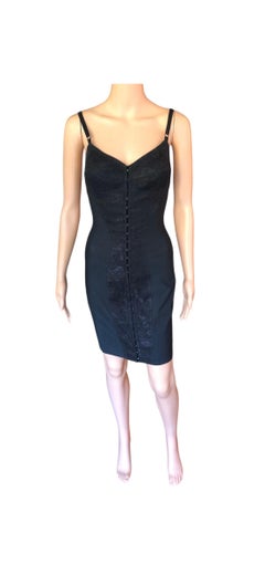 Dolce & Gabbana Vintage Edizione Speciale Bodycon Corsetto Nero Mini Abito