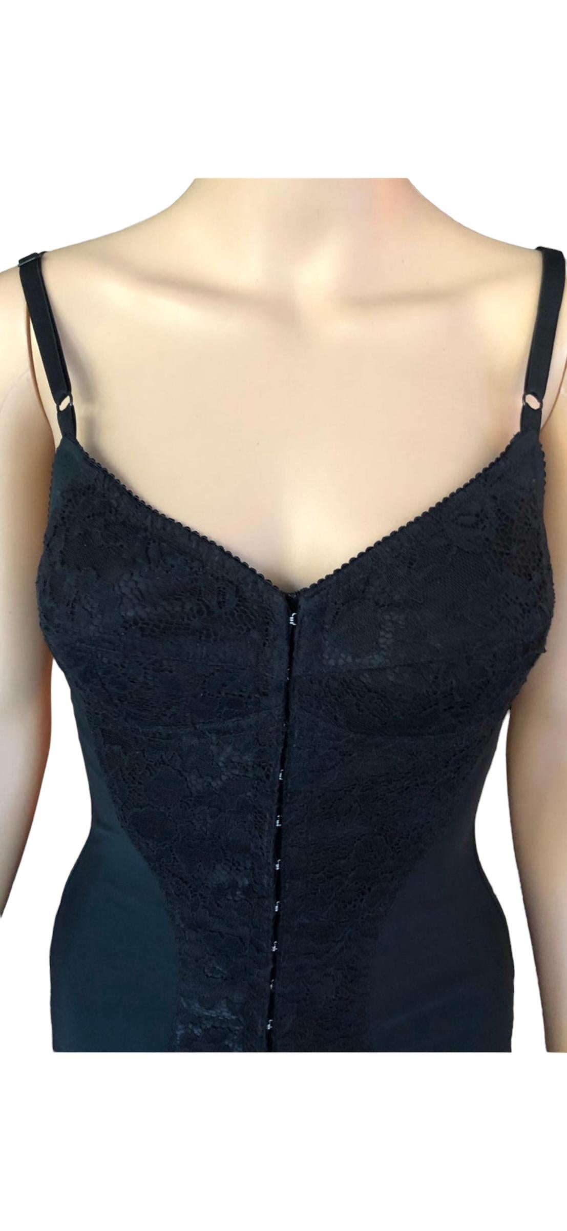Dolce & Gabbana Vintage Special Edition Bodycon Corset Black Mini Dress In Excellent Condition For Sale In Naples, FL