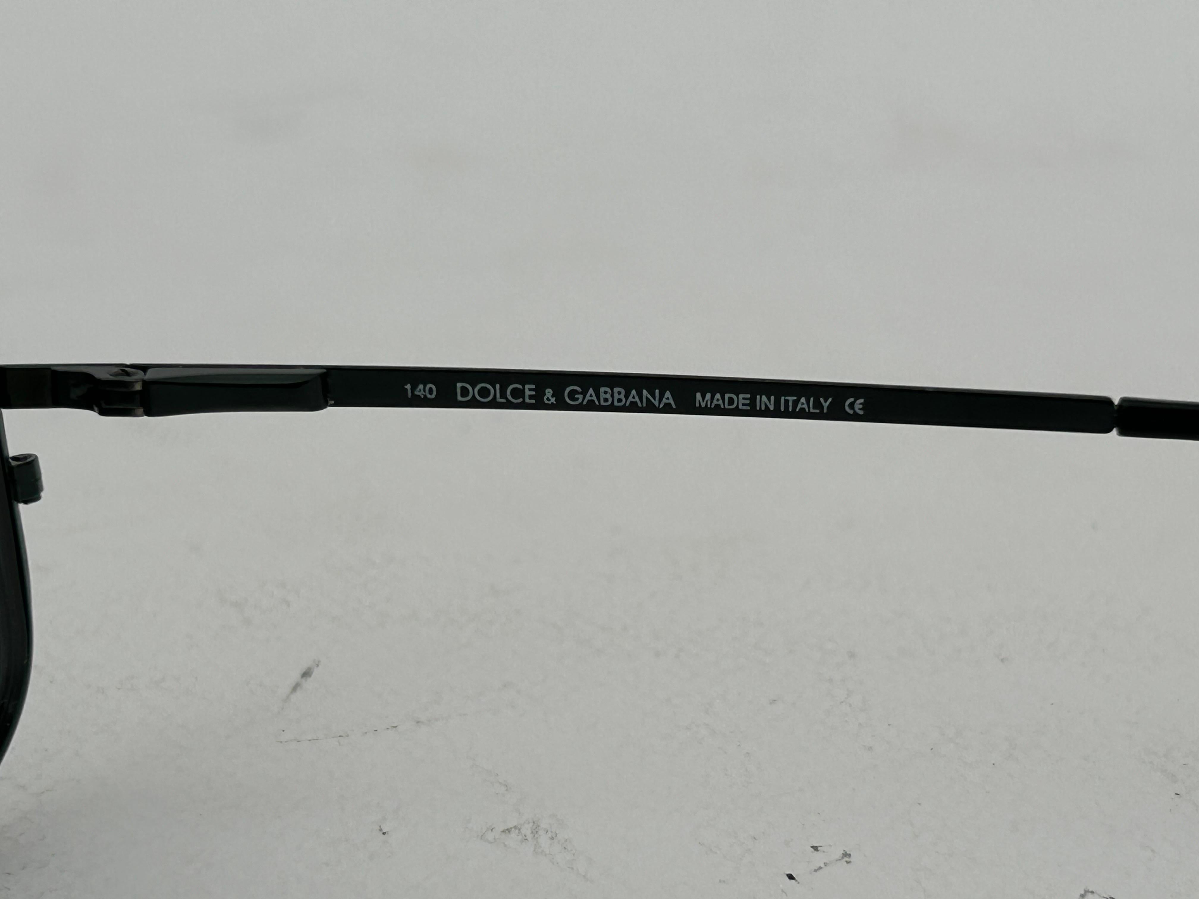 Women's or Men's Dolce & Gabbana Vintage Square Sunglasses Green Metal 2000s For Sale