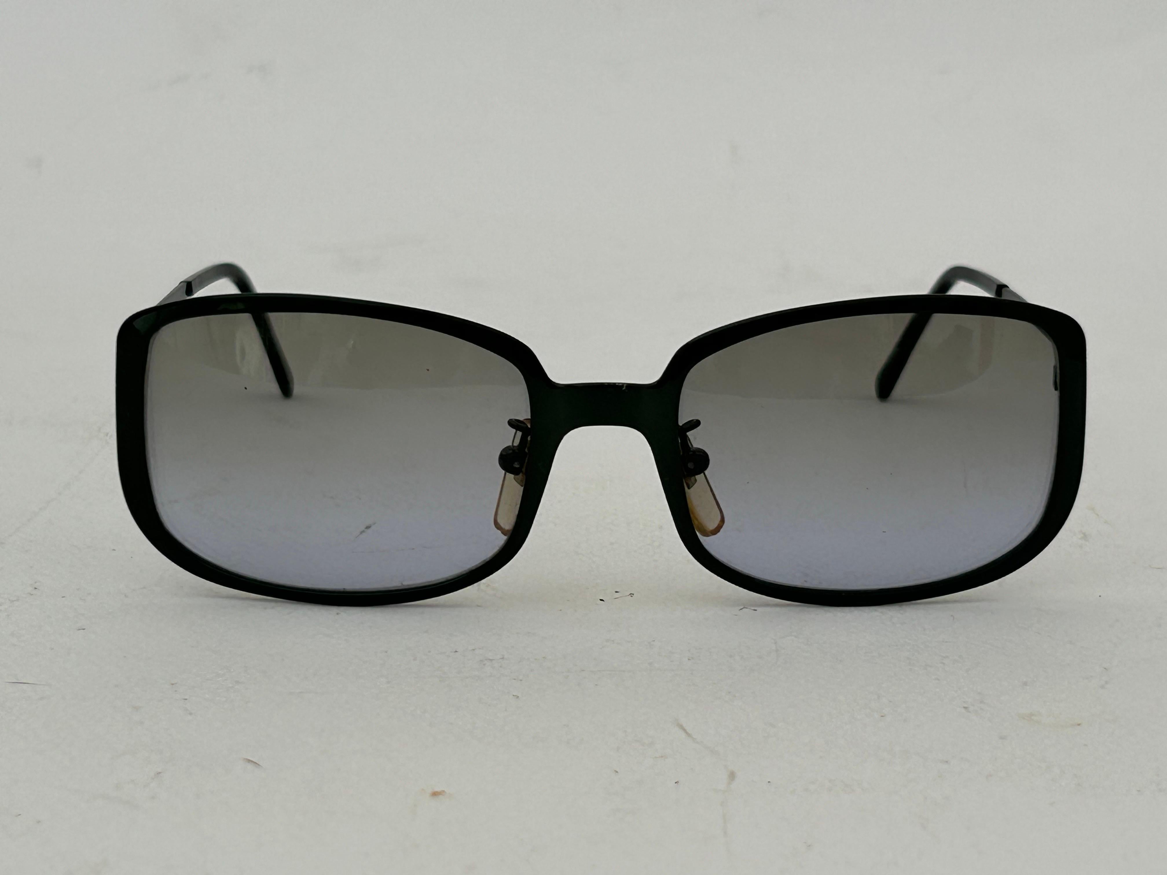 Dolce & Gabbana Vintage Square Sunglasses Green Metal 2000s For Sale 2