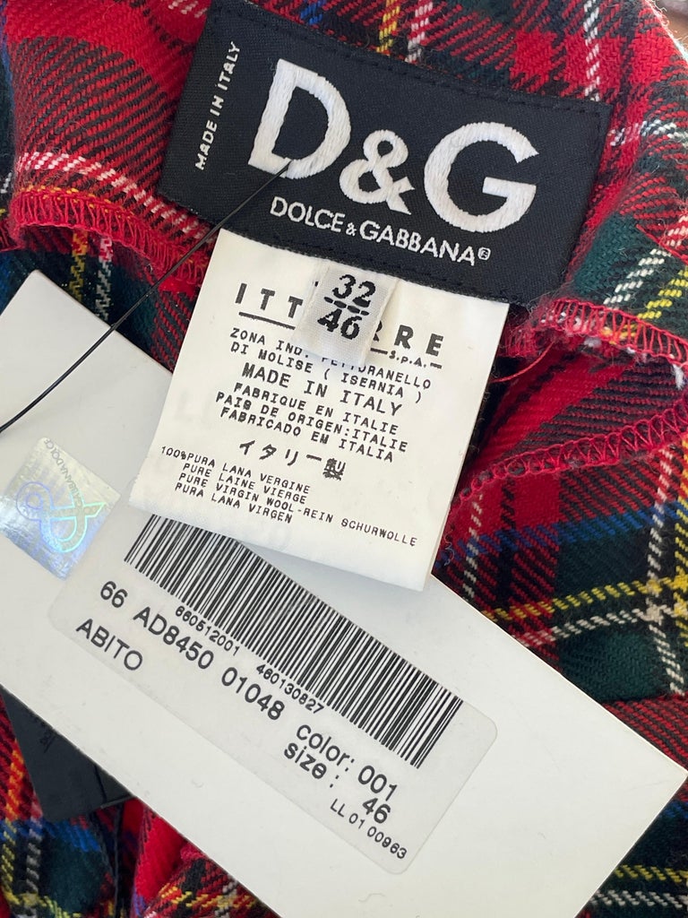 Dolce & Gabbana Red Rose Tartan Dress main image 1