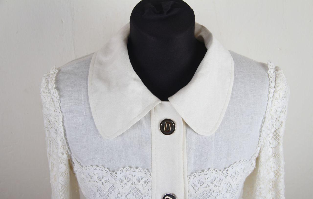 Manteau d'été vintage Dolce & Gabbana avec dentelle ivoire Excellent état - En vente à Алматинский Почтамт, KZ