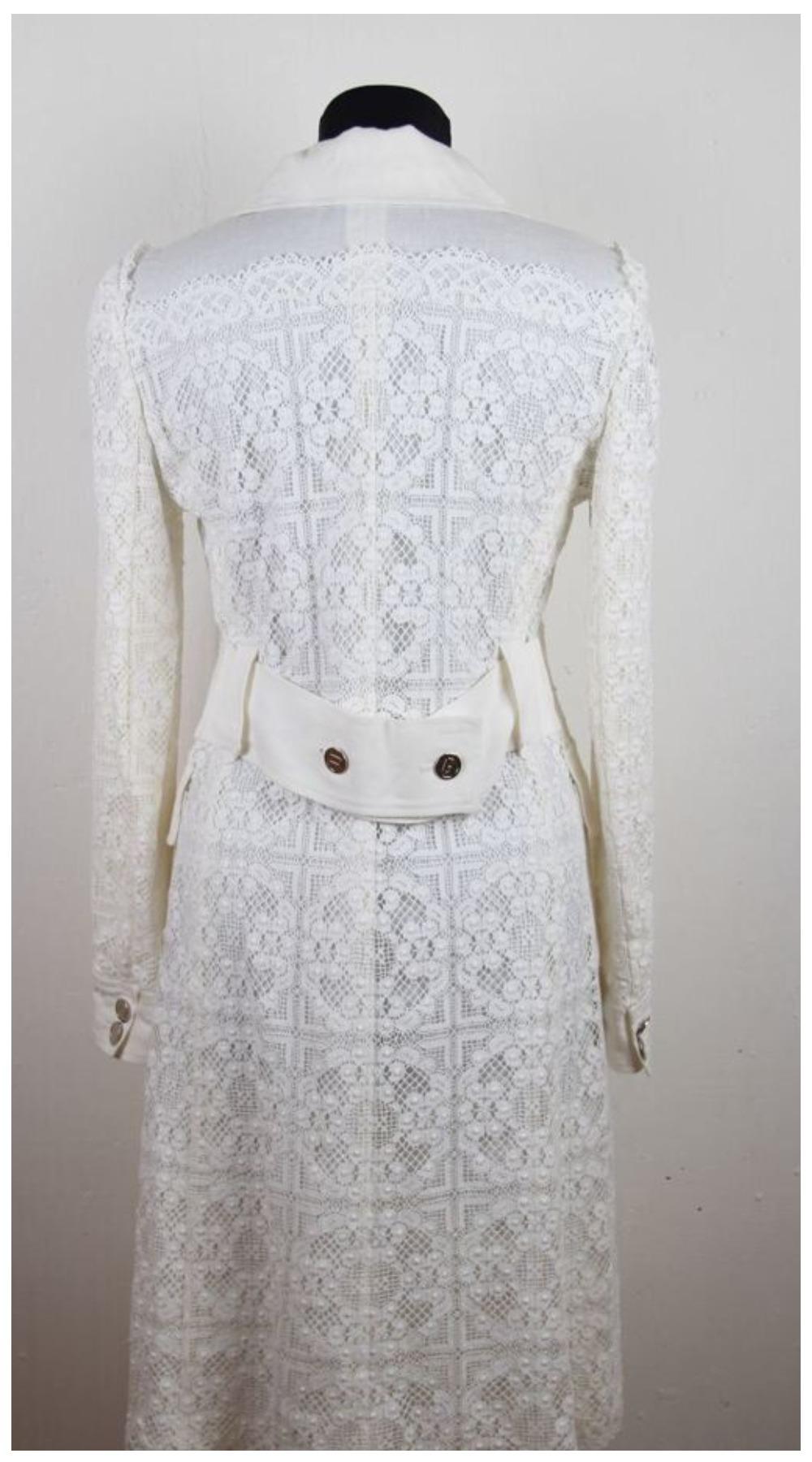 Manteau d'été vintage Dolce & Gabbana avec dentelle ivoire en vente 2