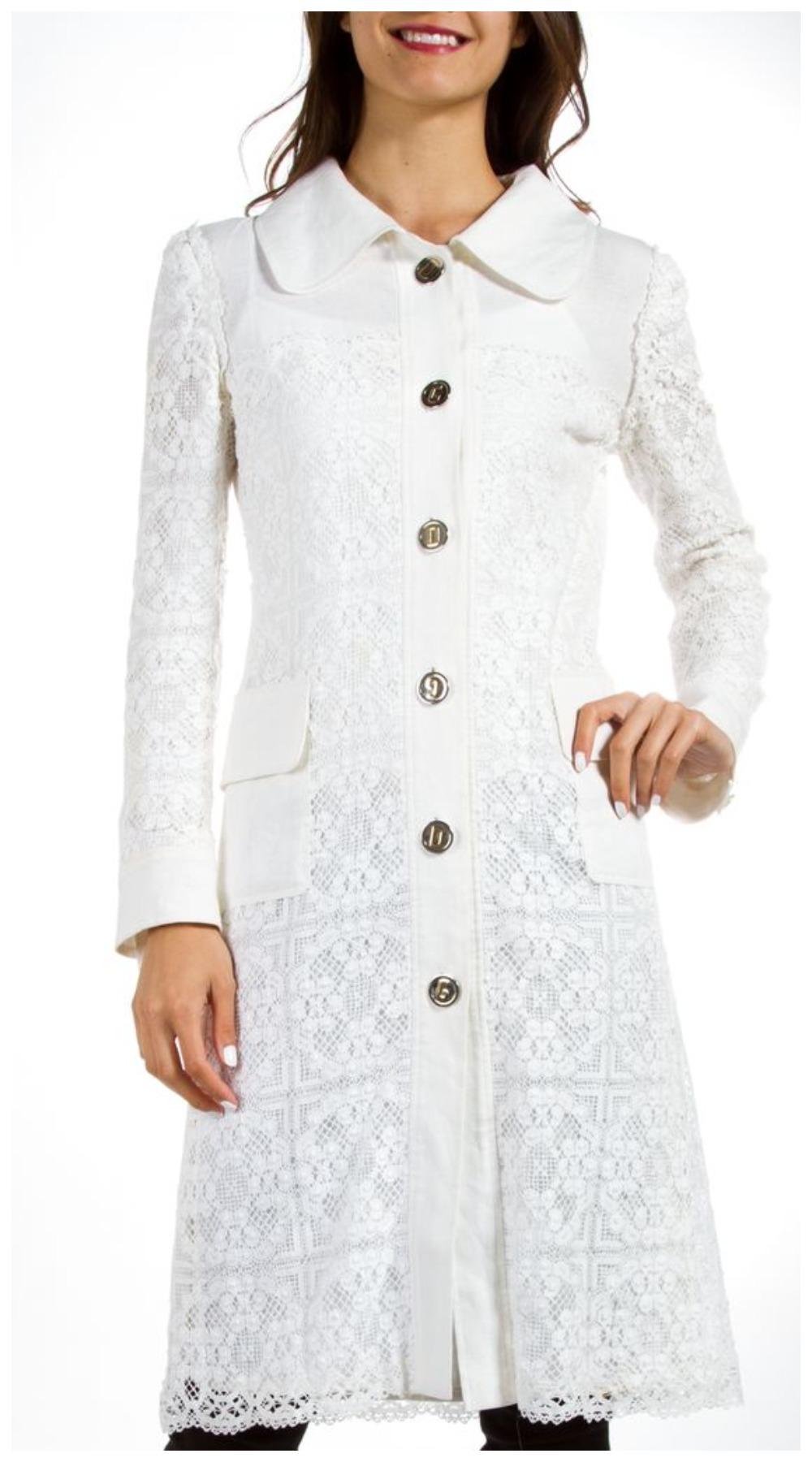 Manteau d'été vintage Dolce & Gabbana avec dentelle ivoire en vente 4