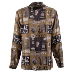 Dolce & Gabbana - Vintage Theme Sicily Silk Shirt Green 39 S M