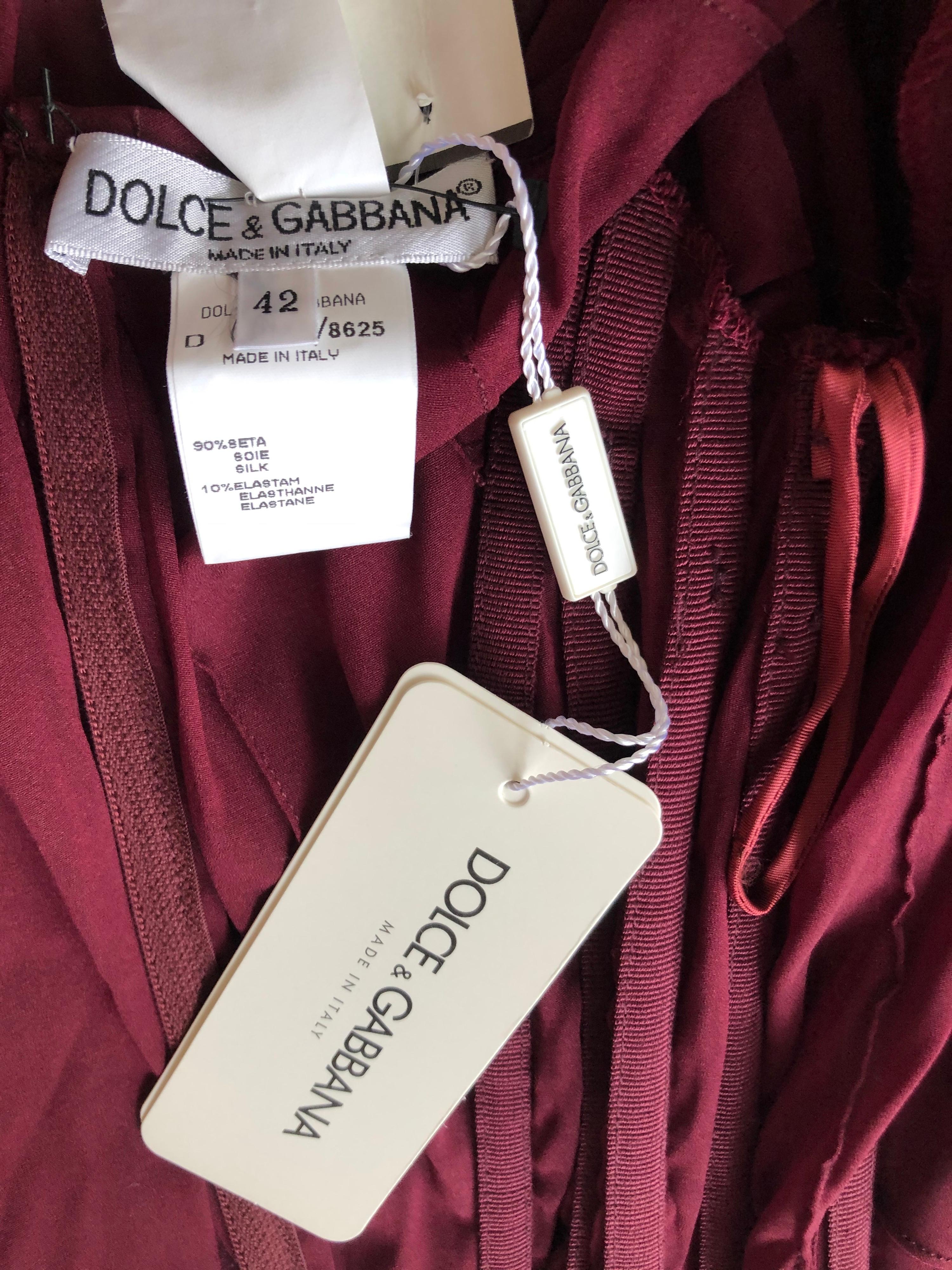 Dolce & Gabbana Vintage Unworn Sheer Silk Corset Top In Excellent Condition For Sale In Naples, FL