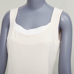 DOLCE GABBANA Vintage virgin wool blend panelled scoop neck sheath dress IT44 L