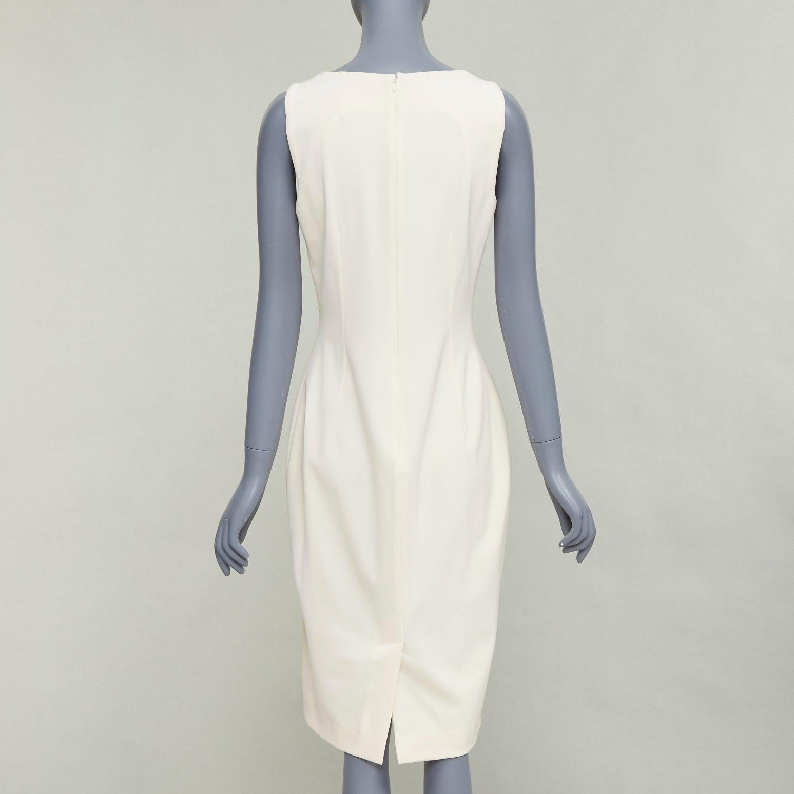 DOLCE GABBANA Robe fourreau à encolure dégagée en laine vierge mélangée vintage IT44 L Pour femmes en vente