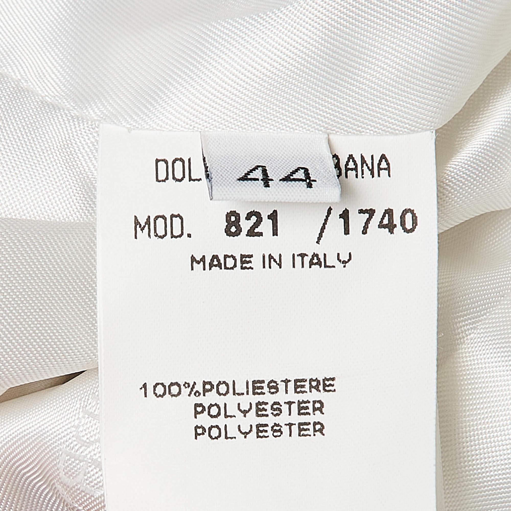 Dolce & Gabbana Vintage White Knit Single Breasted Skirt Suit M 1