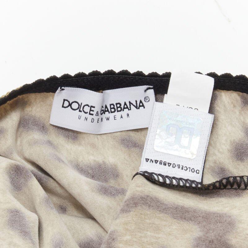 DOLCE GABBANA Vintage Y2K gold DG charm leopard camisole tank top L For Sale 3