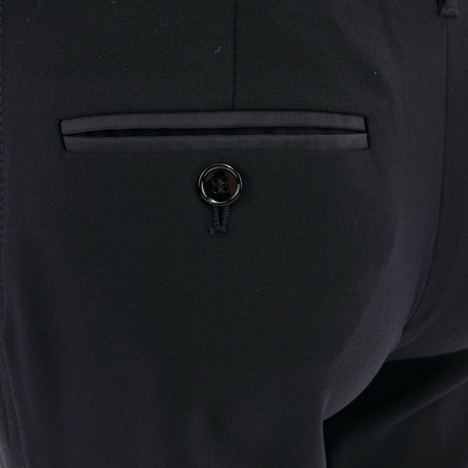 DOLCE GABBANA virgin wool blend silk insert pocket design slim trousers IT38 1