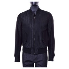 Dolce & Gabbana - Blouson bombardier en laine vierge noir 50