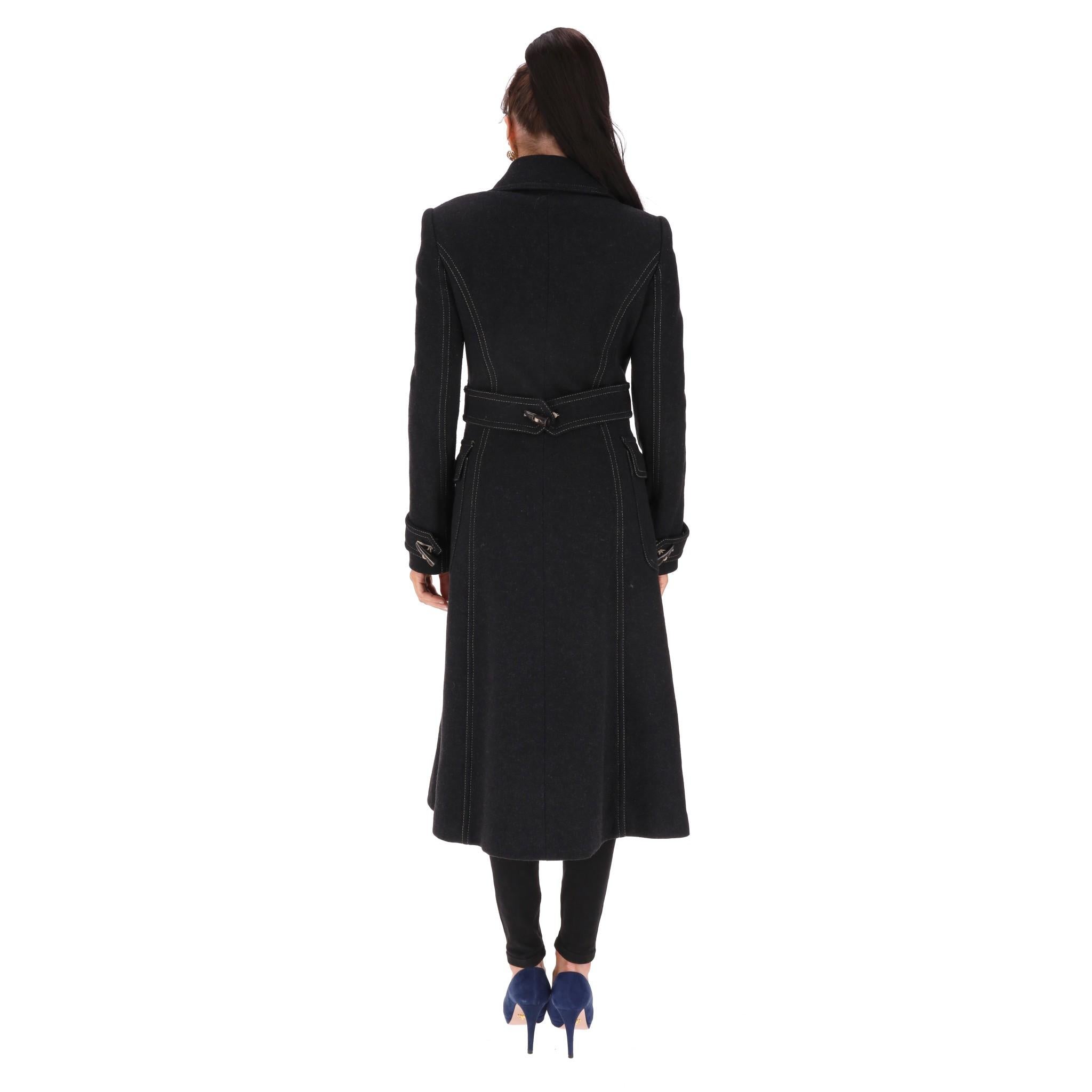 Dolce & Gabbana Virgin Wool Duffle Coat In Excellent Condition For Sale In London, GB