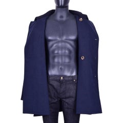Dolce & Gabbana - Virgin Wool Short Coat Black Blue