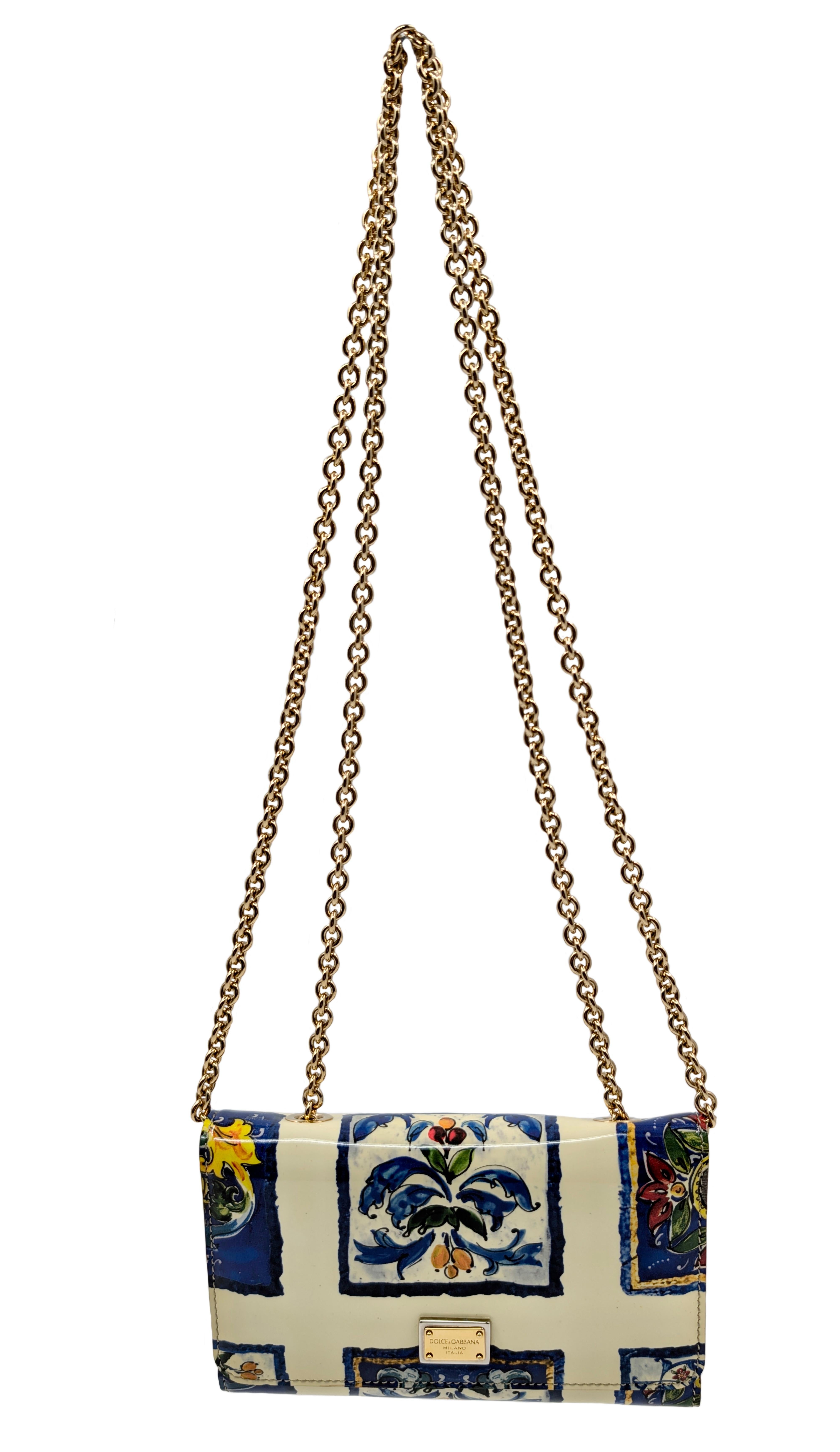 Beige Dolce & Gabbana portefeuille avec chaîne Sicile en vente