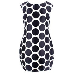 Dolce & Gabbana White and Navy Polka Dot Dress - Size L