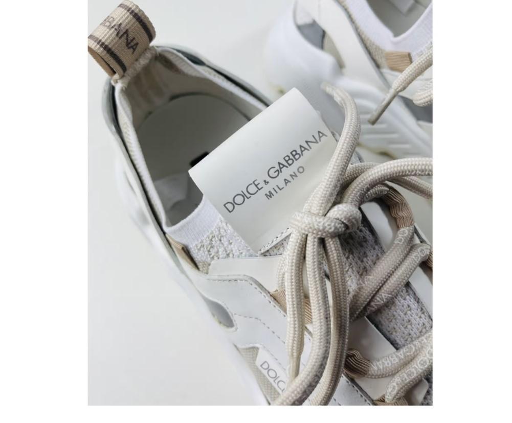 Dolce & Gabbana White Beige Daymaster Sneakers Trainers Running Shoes Italy DG In Excellent Condition In WELWYN, GB