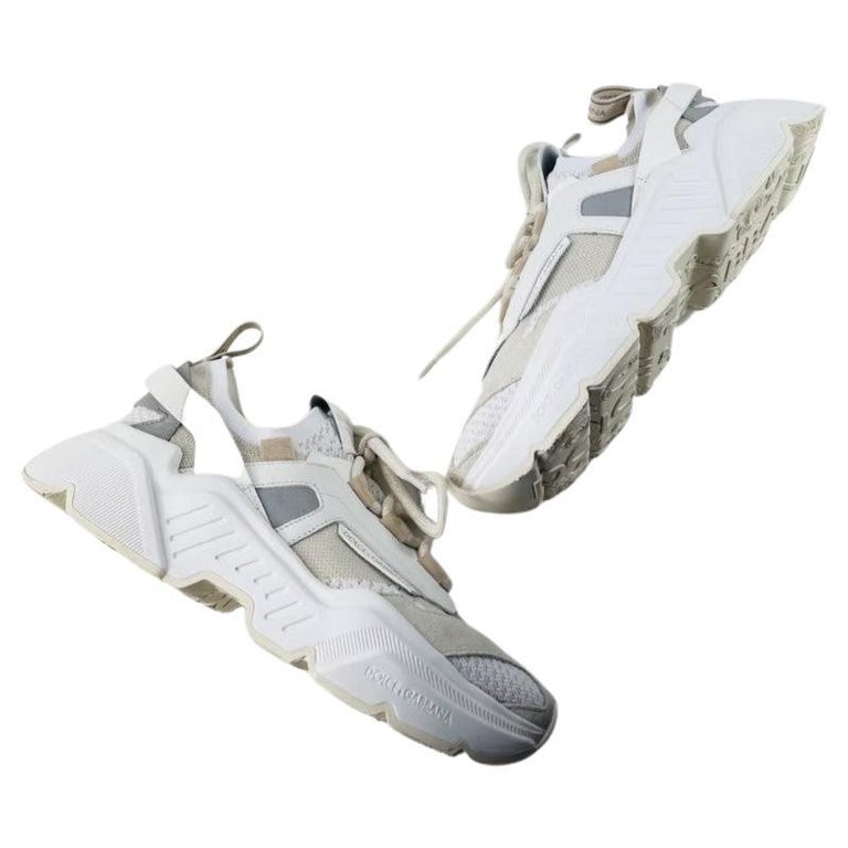Dolce and Gabbana White Beige Daymaster Trainers Trainers Running Shoes  Italy DG For Sale at 1stDibs