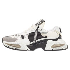 Dolce 
Gabbana White/Black Neoprene and Suede Airmaster Sneakers Size 44