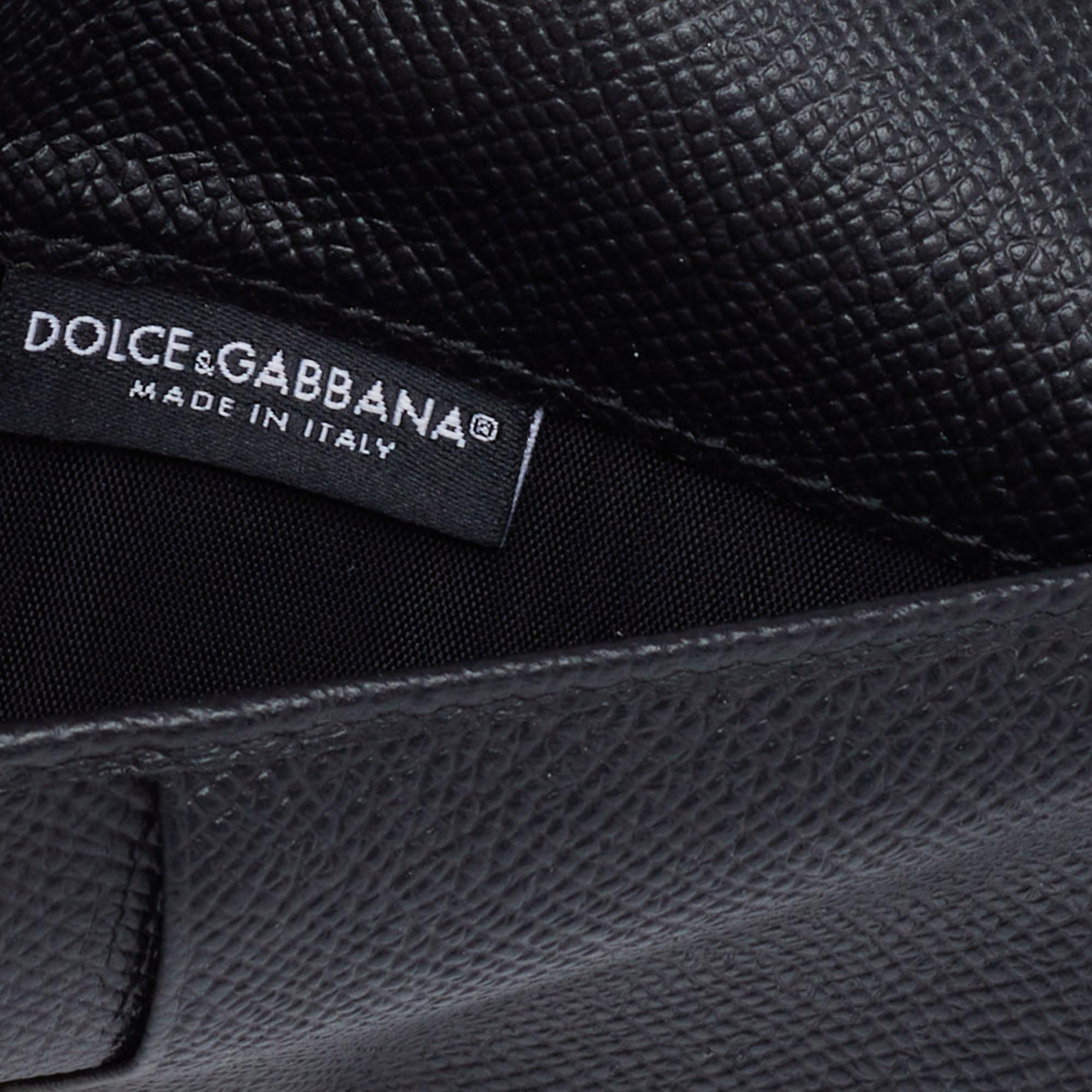 Dolce & Gabbana White/Black Polka Dot Leather Miss Sicily Von Wallet on Chain 4