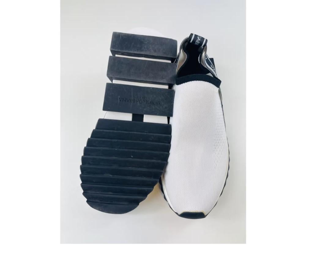 Dolce & Gabbana White Black Sorrento Sneakers Trainers Running Sport Shoes DG In Excellent Condition For Sale In WELWYN, GB