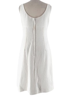 Dolce and Gabbana White Brocade Floral Crystal Embellished Dress - Size US  6 For Sale at 1stDibs